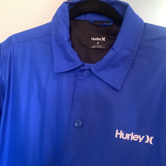 Hurley Mens Coaches Jacket Water-repellant Royal Blue - Picture 3 of 3